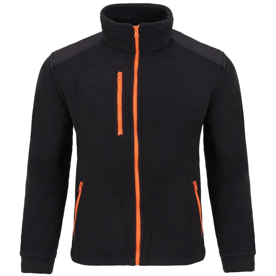 Bluza polarowa medyczna czarna wstawki pomarańczowe r.XL