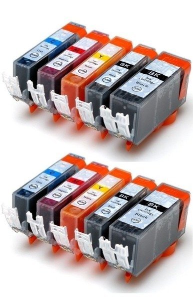 Tusz Zestaw 10x do Canon CLI-521 Cmy PGI-520 Bk