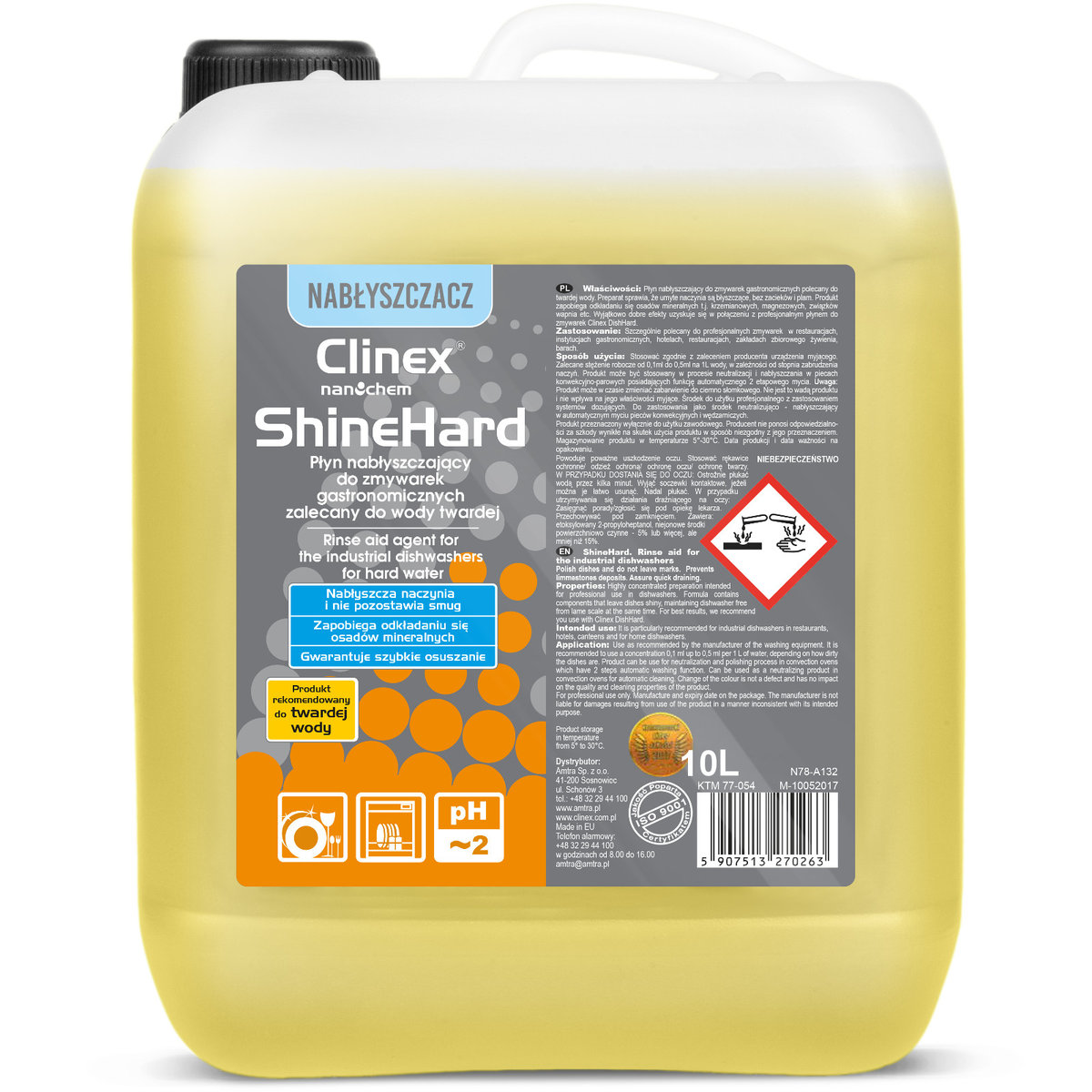 Clinex ShineHard 10l nabłyszczający do zmywarek