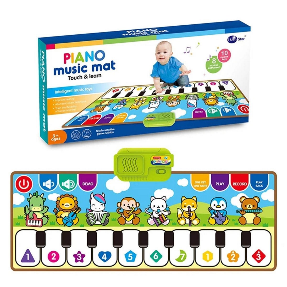 Mata Muzyczna Pianinko Instrumenty do tańczenia Zwierzątka 79 cm