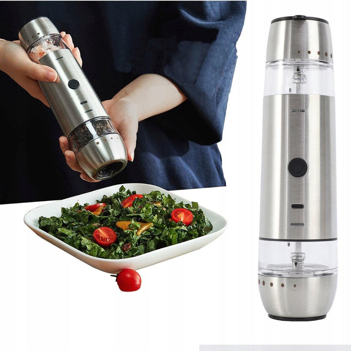 Opinie o Młynek elektryczny do pieprzu soli akumulator USB