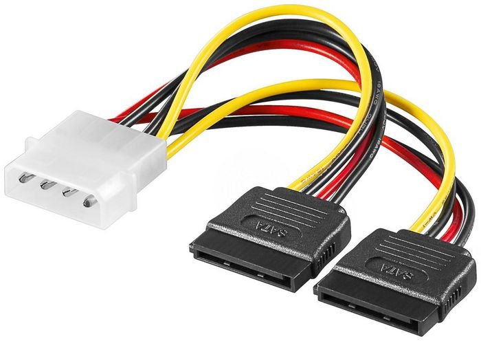 Zdjęcia - Kabel Microconnect SATA Power 4pin-2x15pin 0,13m 