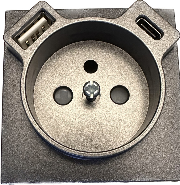 EFAPEL LOGUS90 ELEMENT CENTRALNY DO GNIAZDA PODW.USB TYP A/C GRAFIT 90650 TIS