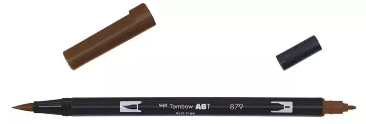 Flamaster dwustronny akwarelowy brown (6szt) - Tombow