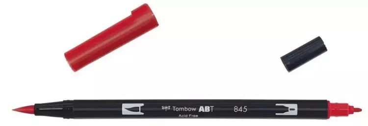 Flamaster dwustronny akwarelowy carmine (6szt) - Tombow