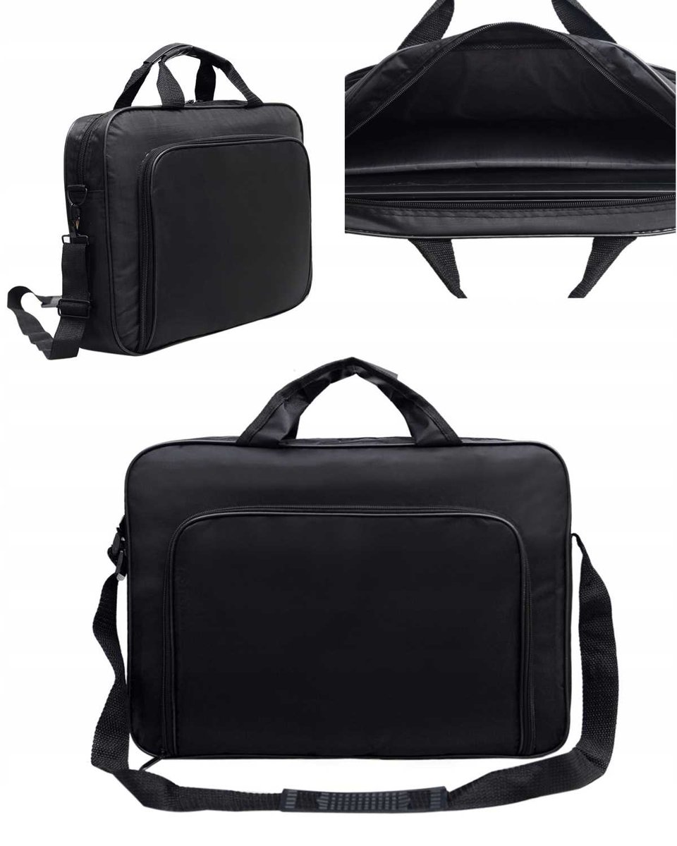 UNIWERSALNA TORBA NA RAMIĘ BIZNESOWA LAPTOP 15,2 CZARNA