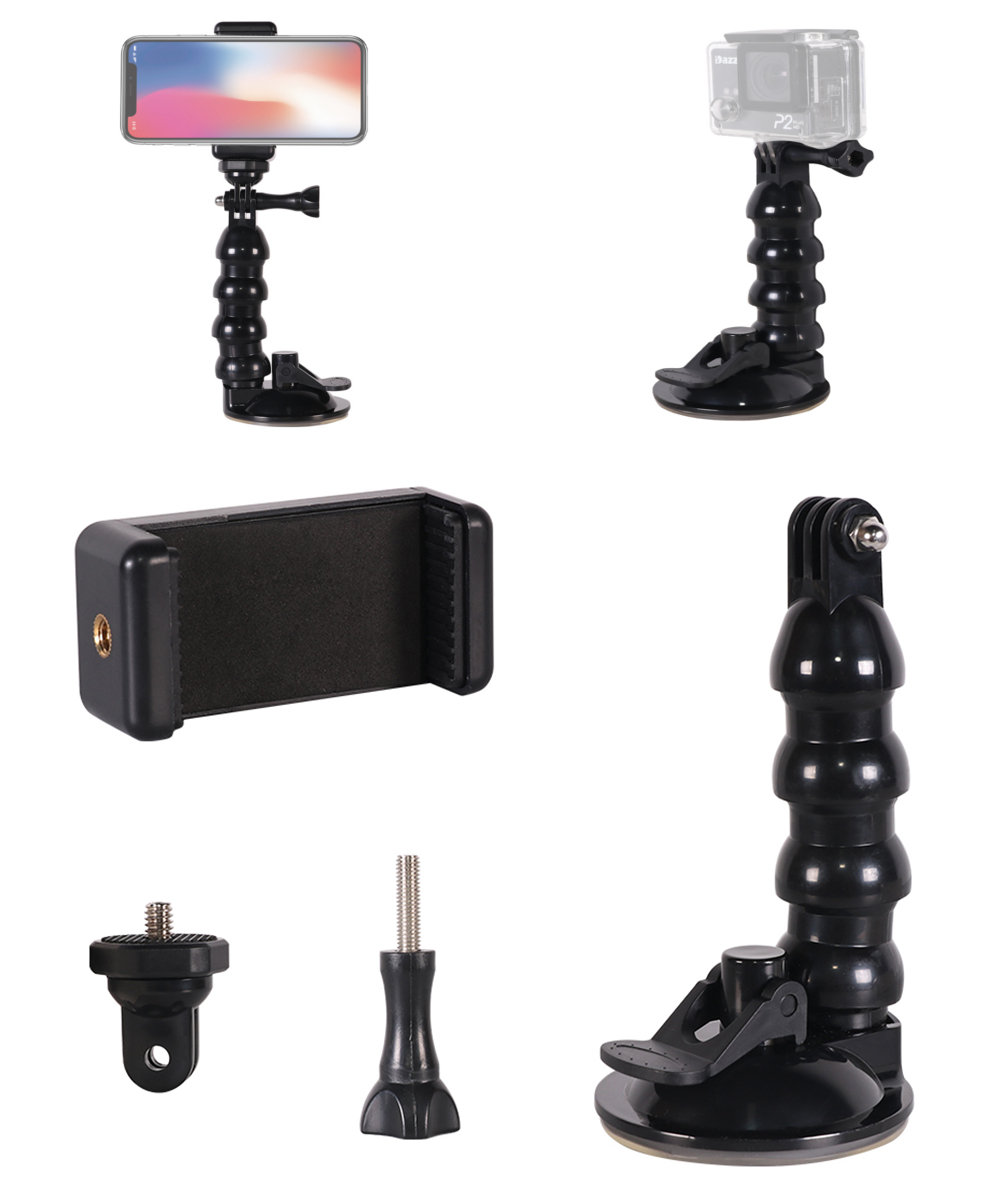 Uchwyt 2w1 do telefonu i kamerki GoPro na szybę