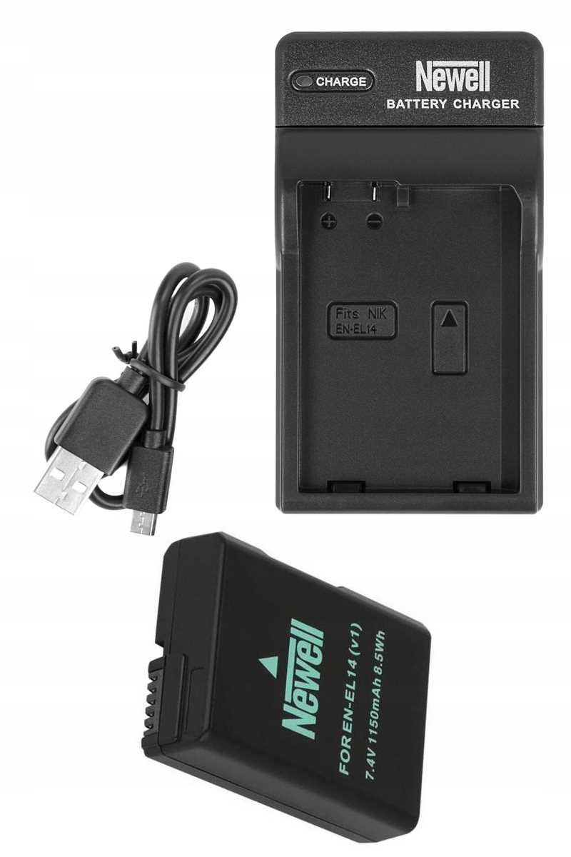 Zestaw Ładowarka Dc-Usb +Akumulator Newell En-El14