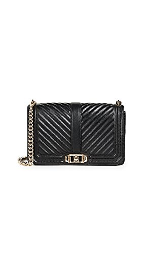 Rebecca Minkoff Damska torebka crossbody pikowana szewron miłość, jeden rozmiar, Czarny - Rozmiar Uniwersalny