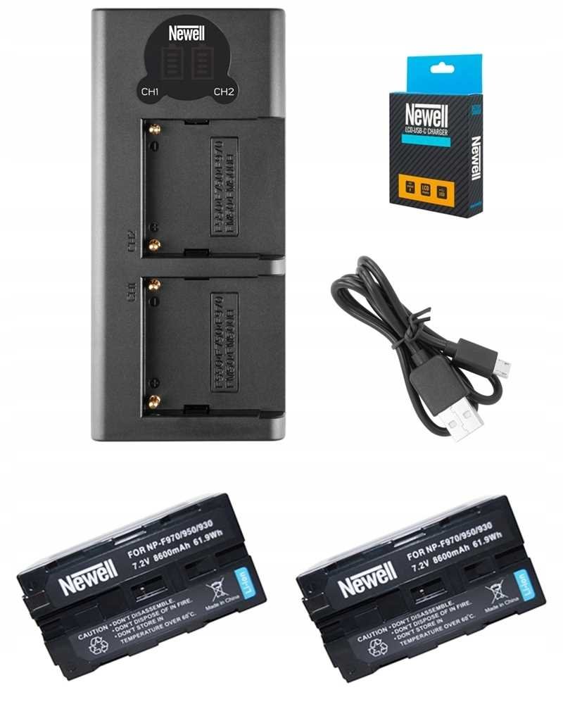 Zestaw Ładowarka Lcd Dual +2 Akumulatory Do Sony Np-F970