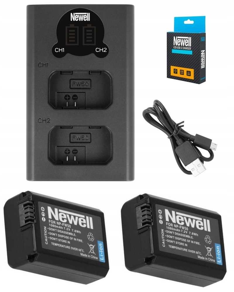 Zestaw Ładowarka Lcd Dual +2 Akumulatory Do Sony Np-Fw50