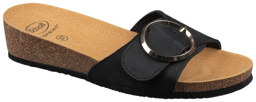 Scholl Amalfi Mule, sandały damskie, czarne, 36 EU, czarny, 36 EU