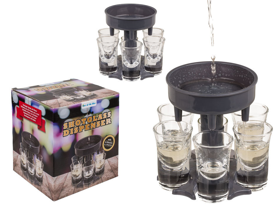 Dozownik alhoholu + 6 kieliszków