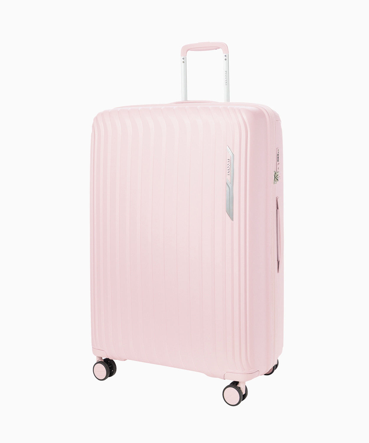 PUCCINI Duża walizka z polipropylenu ze żłobieniami różowa