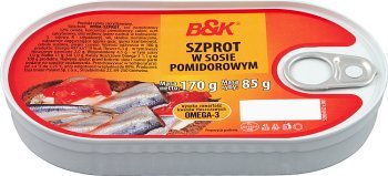 B&K Szprot w Sosie Pomidorowym 170g