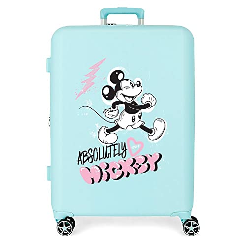 Disney Mickey Friendly Walizka średniej wielkości 48x70x26 cms Twarde mocowanie ABS Wbudowany 88L 3,98 kg 4 Koła Podwójny, niebieski, Talla única, średnia walizka