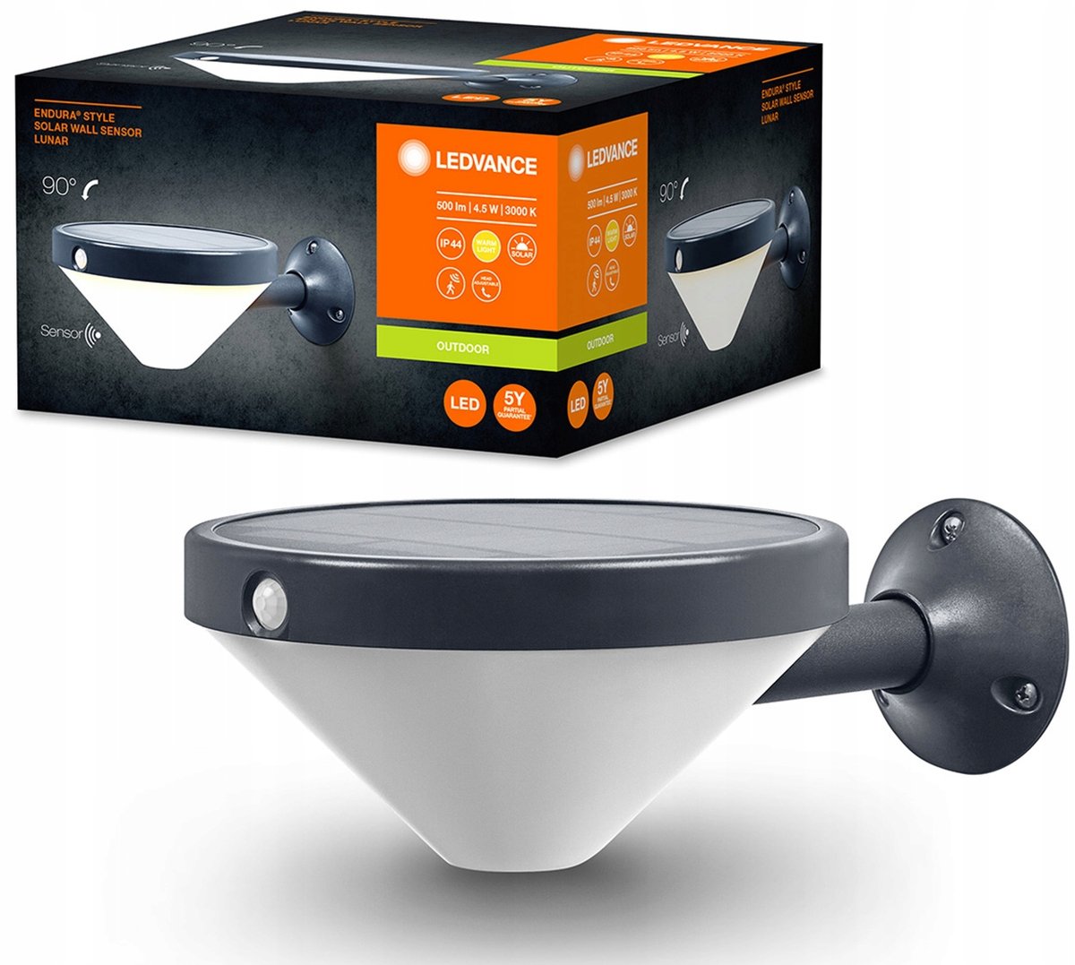 LEDVANCE Endura Style Solar Lunar kinkiet, czujnik