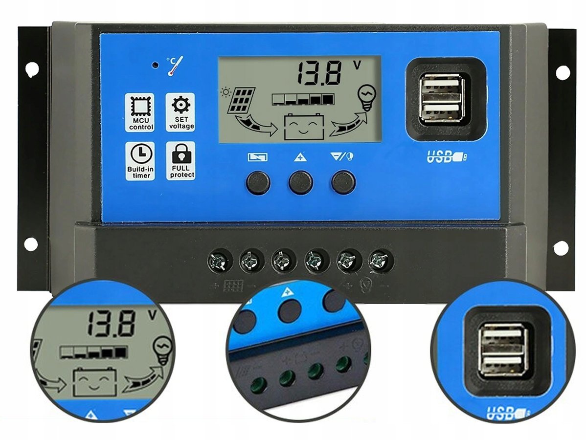 REGULATOR ŁADOWANIA KONTROLER SOLARNY 60A 12/24V