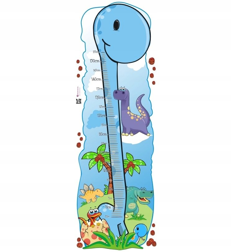 Naklejka dla dzieci - Miarka Wzrostu - Dino 2