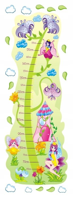 Naklejka dla dzieci - Miarka Wzrostu - WRÓŻKI