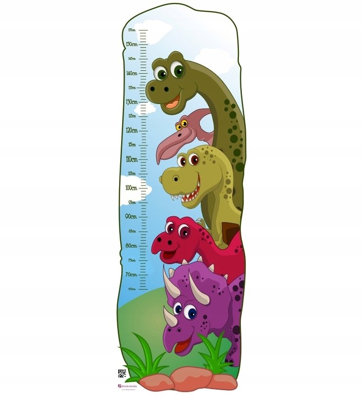Naklejka dla dzieci - Miarka Wzrostu - Dino