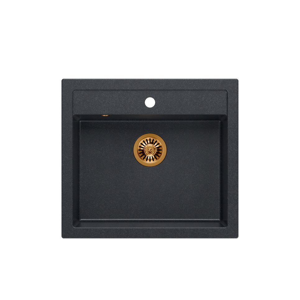 QUADRON Zlewozmywak BILL 110 black diamond/elementy miedziane HCQB6054U8_PVDC1