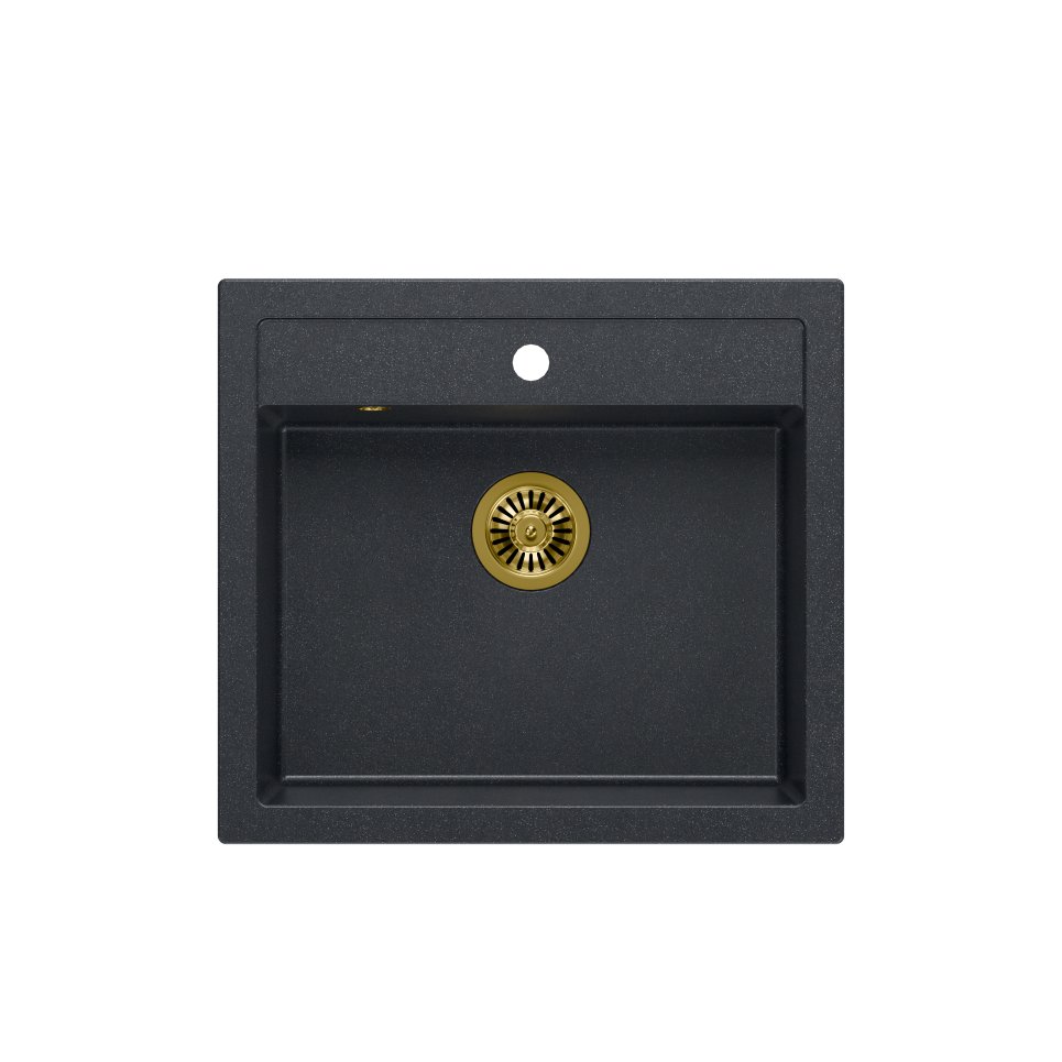 QUADRON Zlewozmywak BILL 110 black diamond/elementy złote HCQB6054U8_PVDG1