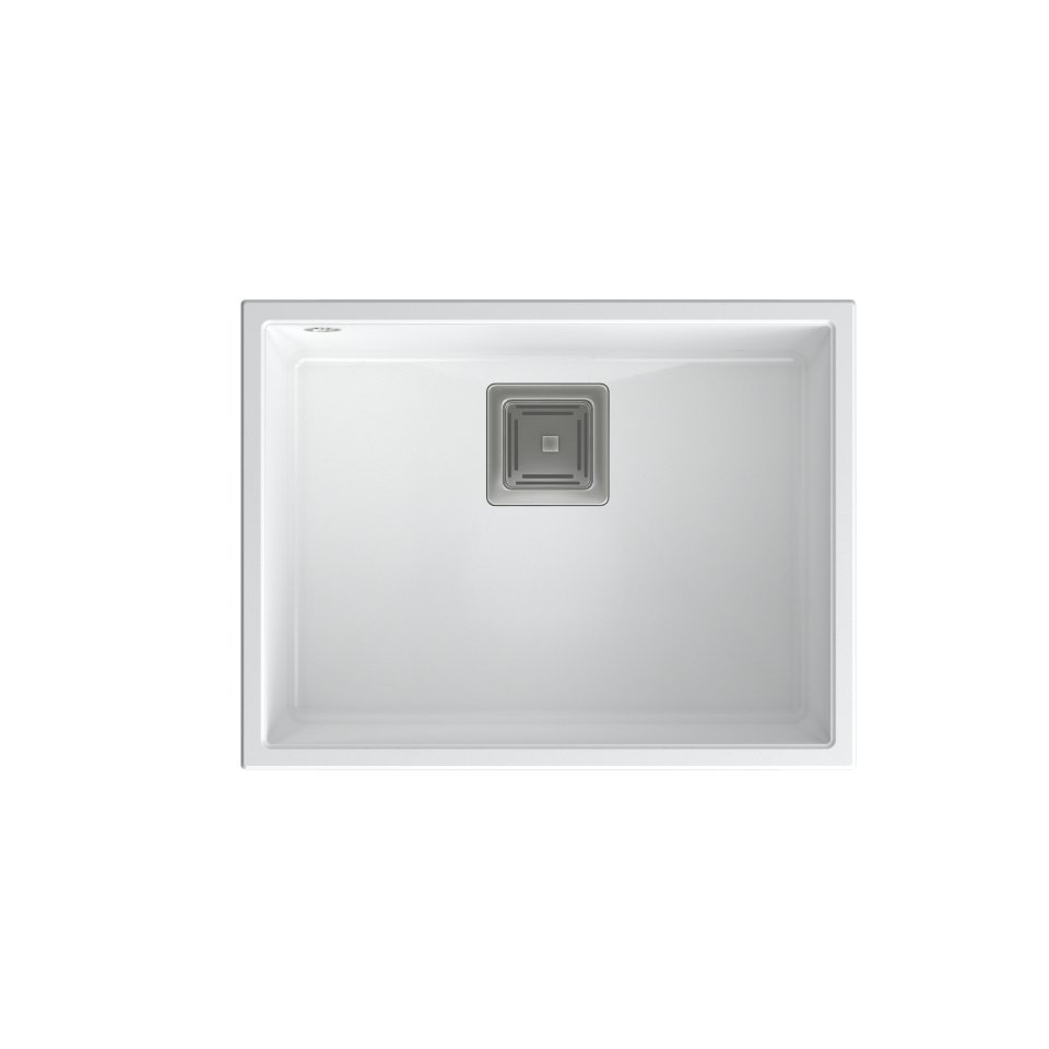QUADRON Zlew DAVID 50 snow white + syfon INOX