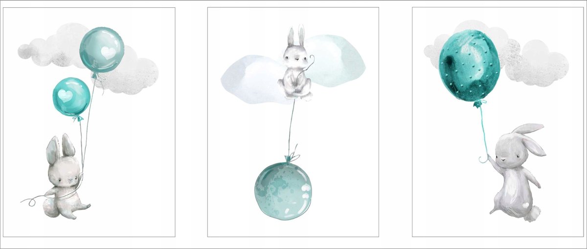 Plakaty do pokoju dziecięcego plakaty 3x 50 70 KD004