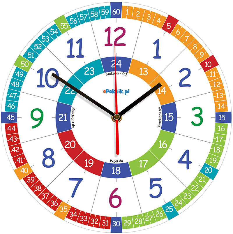 Edukacyjny zegar ścienny dla dzieci M2 / ePokoik