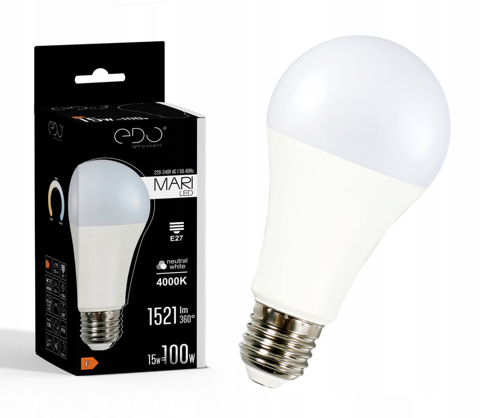 Żarówka MARI LED E27 15W 4000K neutralna NW 1521lm Edo Solutions
