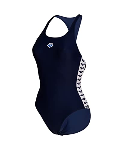 Arena Icons Racer Back jednoczęściowy damski strój kąpielowy, szybkoschnący, sportowy strój kąpielowy z odpornego na chlor i sól, tkanina Maxfit z ochroną UV UPF 50+