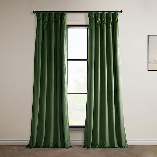 HPD Half Price Drapes VPYC-181427-96 Heritage pluszowa aksamitna zasłona (1 panel), 50 x 96, Eden Green