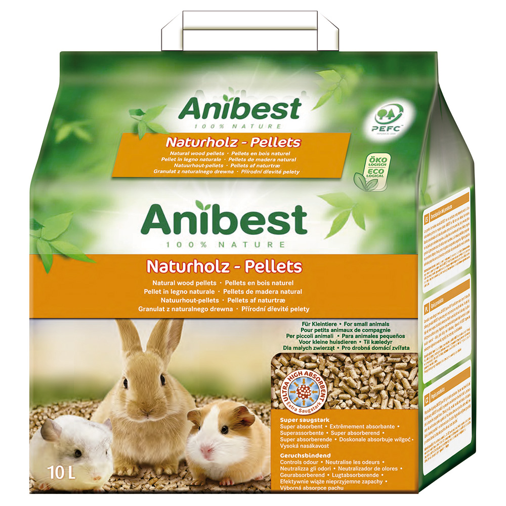 Anibest Naturholz Pellets, podłoże dla małych zwierząt - 10 l (5,5 kg)