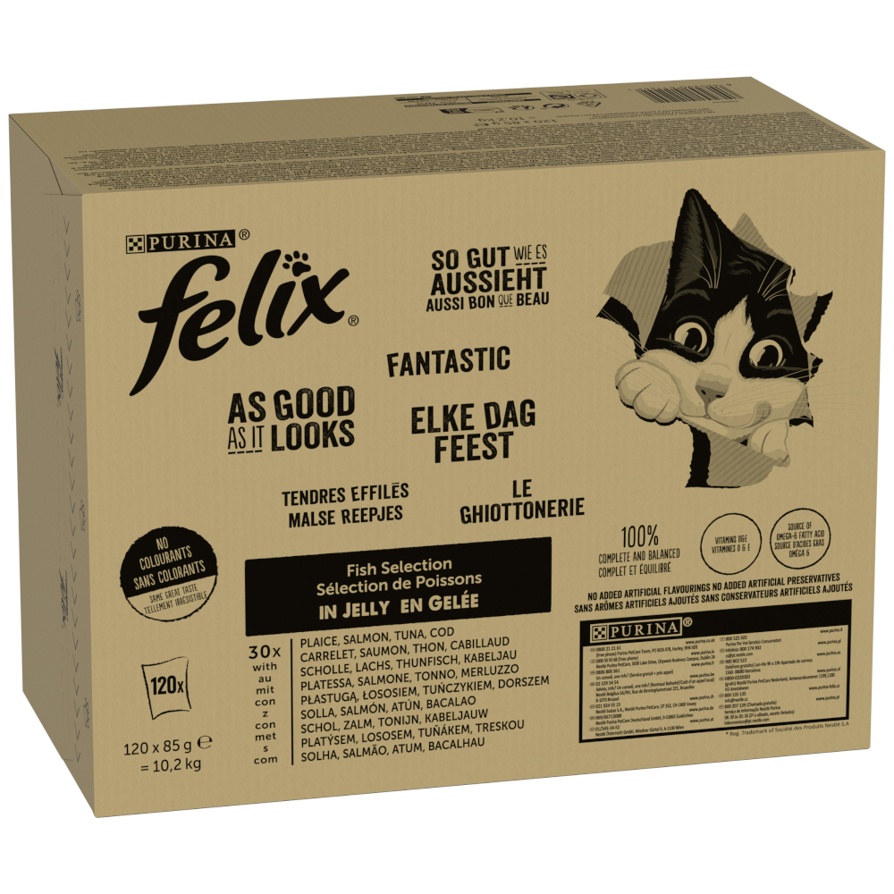 Pakiet Felix (So gut wie es aussieht), 120 x 85 g - Tuńczyk, łosoś, dorsz, gładzica