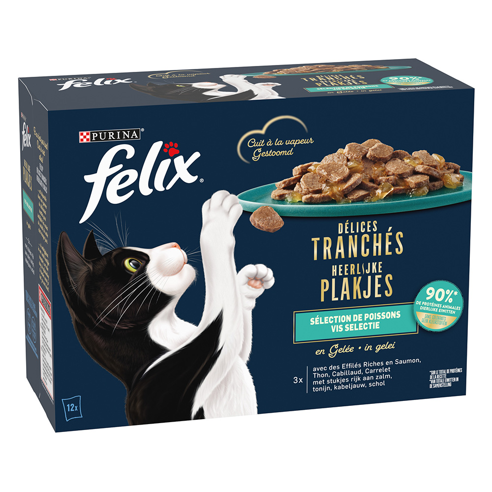Felix Deliciously Sliced, 12 x 80 g - Wybór rybny w galarecie