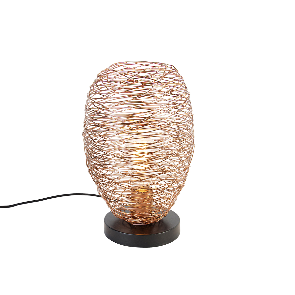 QAZQA Designerska lampa stołowa miedziana 30 cm - Sarella