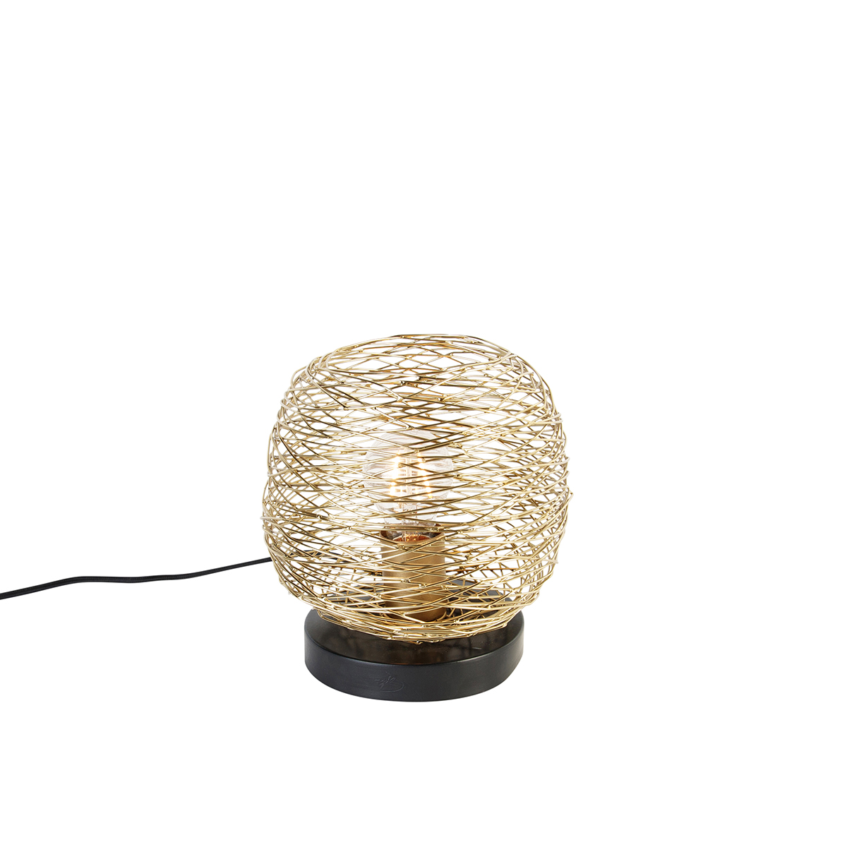 QAZQA Designerska lampa stołowa złota 20 cm - Sarella