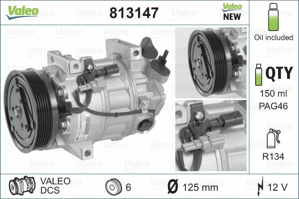 VALEO Kompresor, klimatyzacja 813147