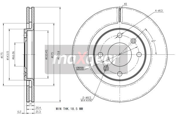 MAXGEAR Tarcza hamulcowa 19-0700