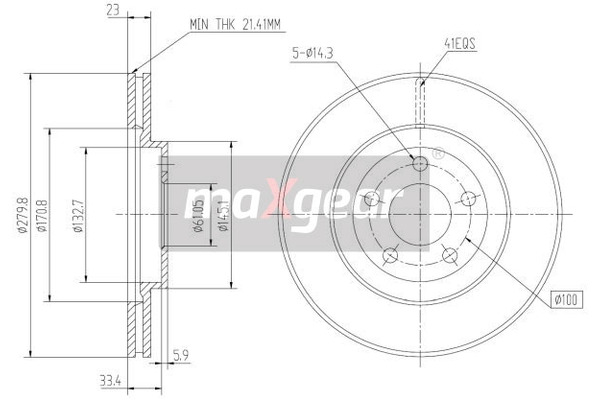 MAXGEAR Tarcza hamulcowa 19-0916