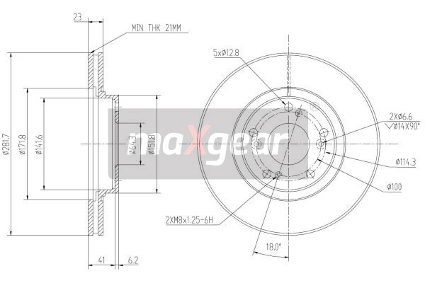 MAXGEAR Tarcza hamulcowa 19-0925