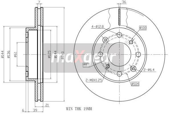MAXGEAR Tarcza hamulcowa 19-0928