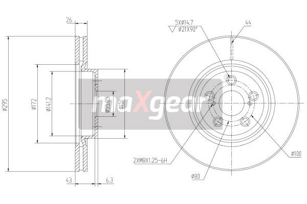 MAXGEAR Tarcza hamulcowa 19-0969