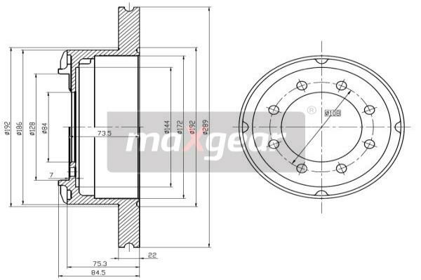 MAXGEAR Tarcza hamulcowa 19-0986