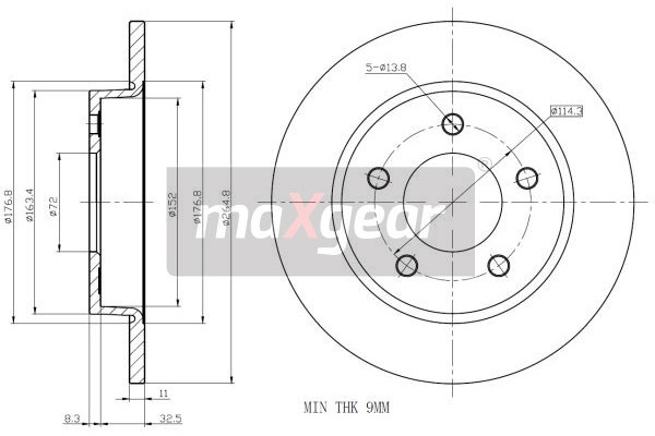 MAXGEAR Tarcza hamulcowa 19-1011
