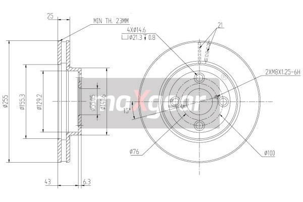 MAXGEAR Tarcza hamulcowa 19-0777