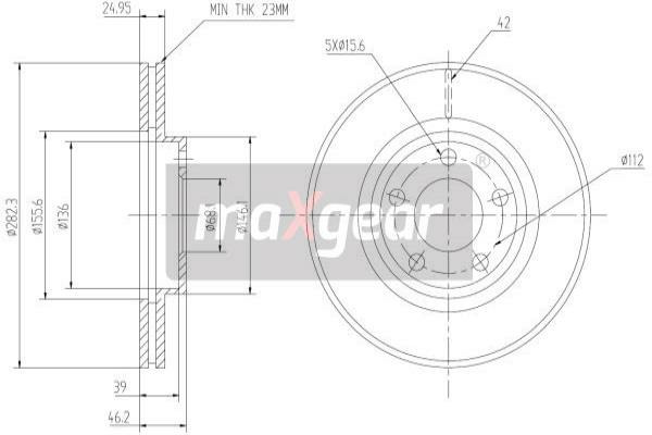 MAXGEAR Tarcza hamulcowa 19-0757