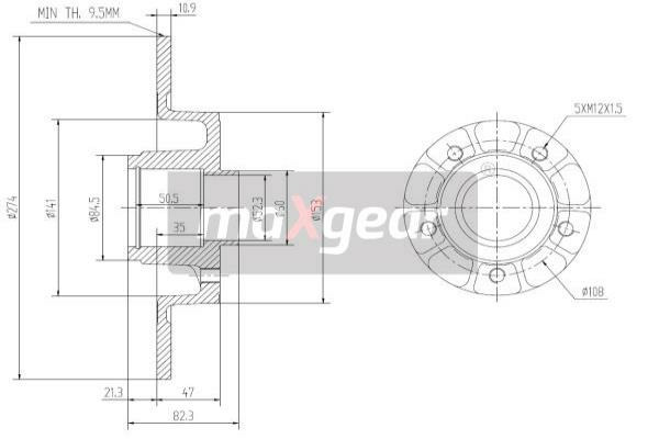 MAXGEAR Tarcza hamulcowa 19-1276