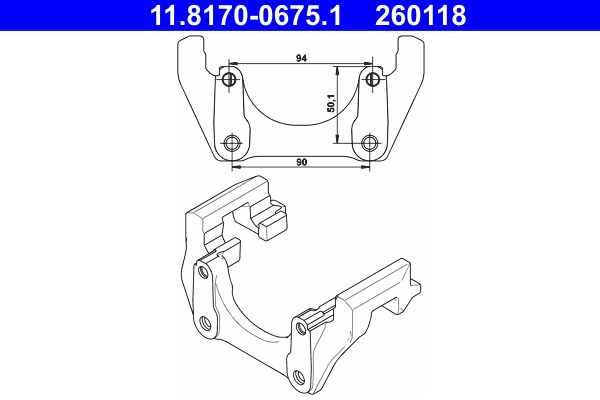 ATE JARZMO ZACISKU HAMULCA 11.8170-0675.1 VOLVO XC90 I 2.5T AWD 12 11.8170-0675.1
